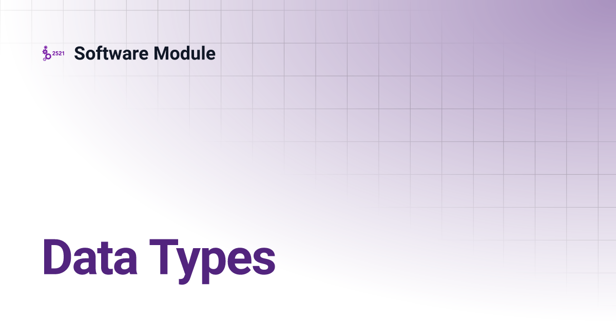 Data Types | Software Module